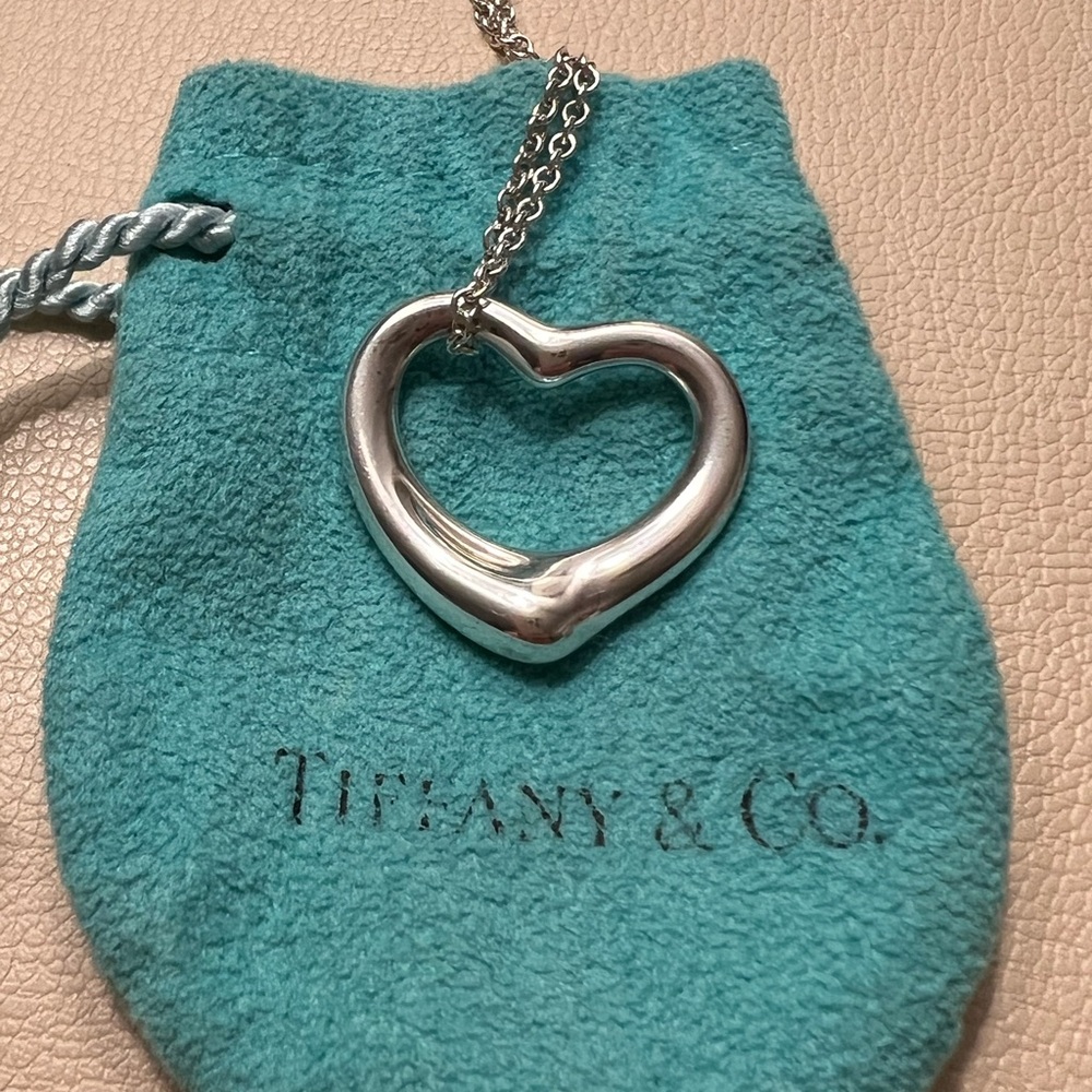 Tiffany & Co Elsa Peretti Open Heart Necklace Sterling Silver
